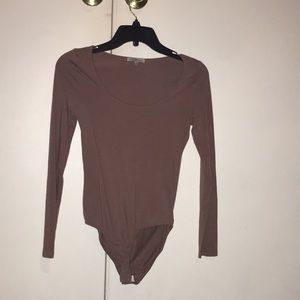 Light brown long sleeve bodysuit